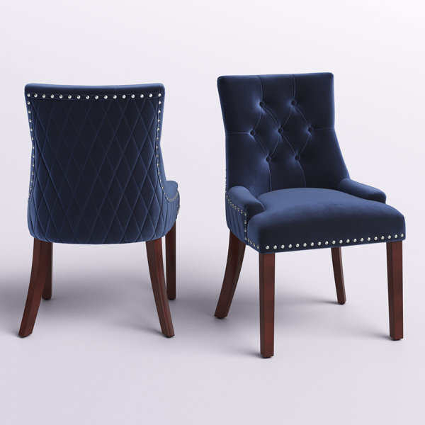 Willa Arlo Interiors Bernyce Tufted Velvet Solid Back Dining Chair